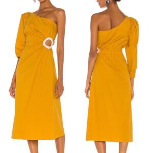 Johanna Ortiz Refulgence‎ of Starts Midi Dress Yellow Ochre Size Medium